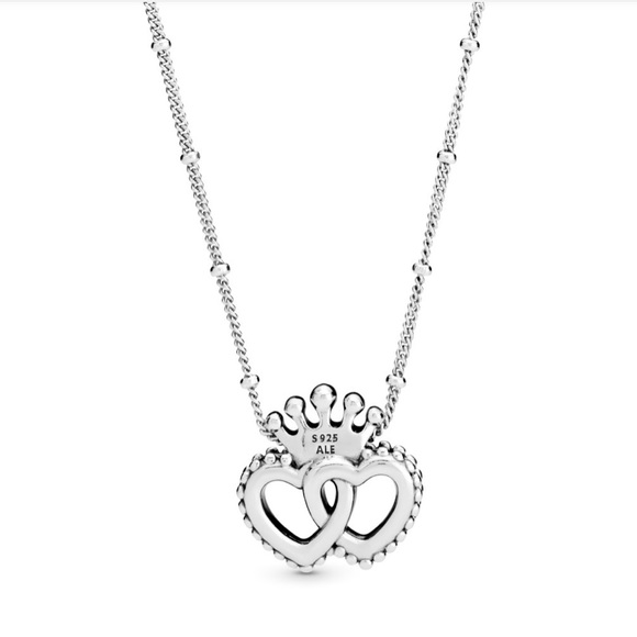 Authentic Crown & Interwined Hearts Pendant Necklace - Firm - Picture 5 of 9